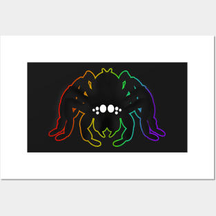 Spider (Black & Rainbow outline) Posters and Art